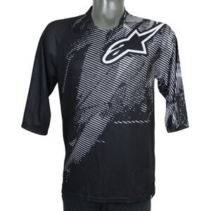 Y2K Alpinestars AStars Freeride Jersey Vintage Mens L Black White BMX Motocross
